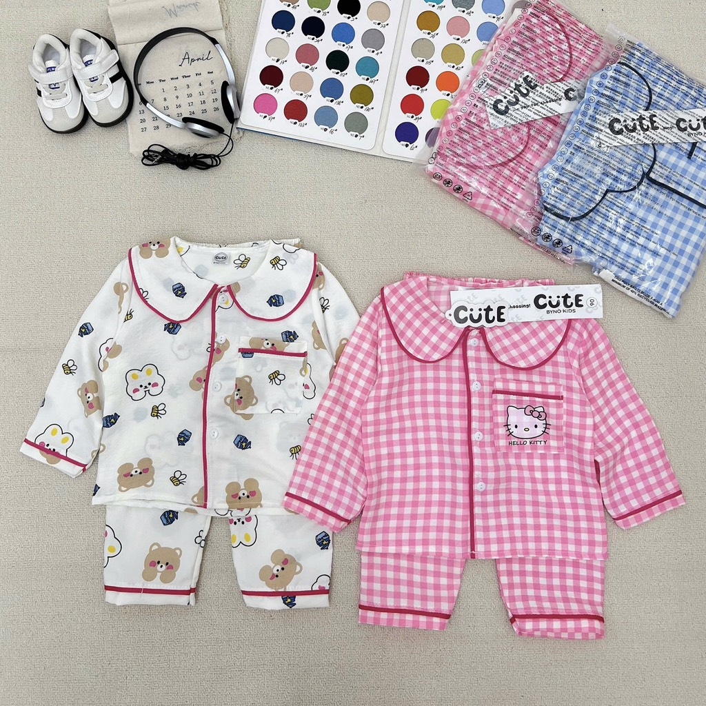 SET 2 BỘ ĐŨI DÀI PIZAMA 2 MÀU BÉ TRAI BÉ GÁI