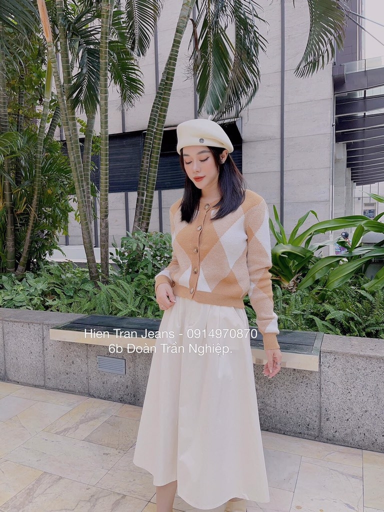 ÁO LEN CARDIGAN TRÁM HỒNG - BE - ĐEN ( XẢ 79k)