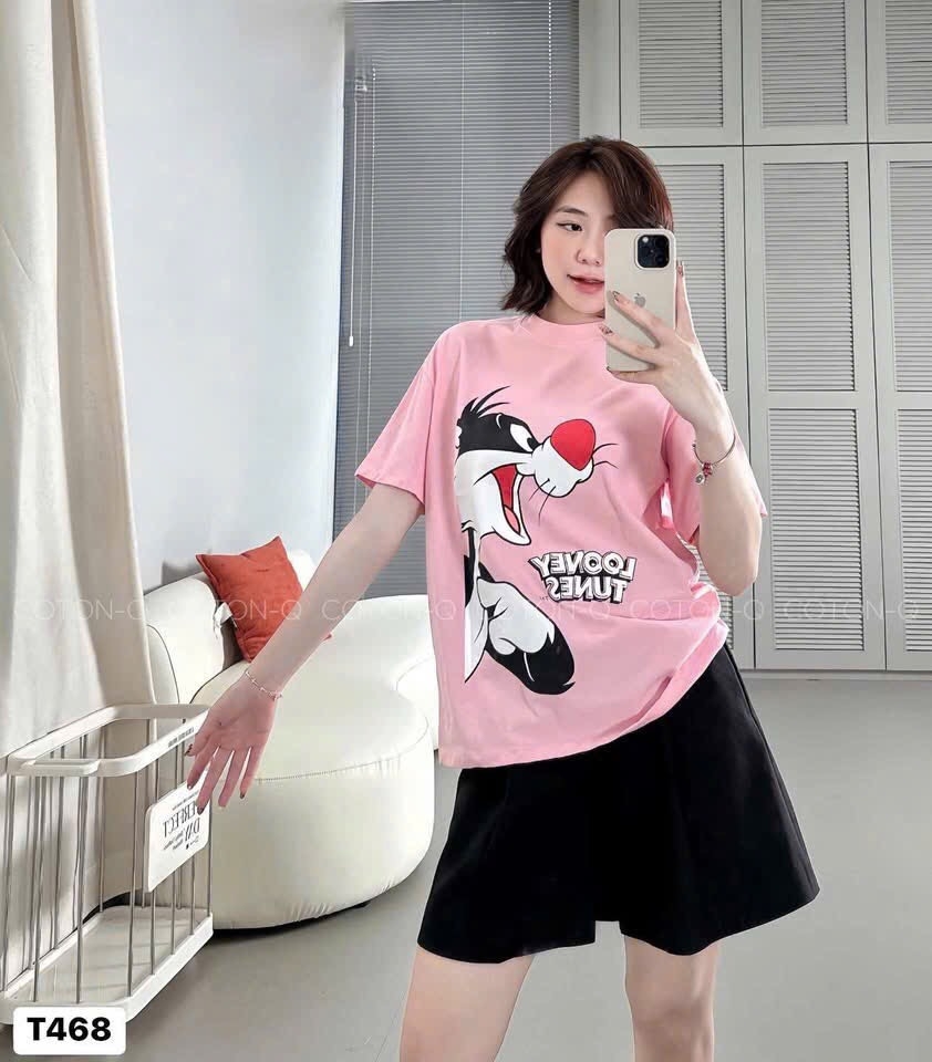 ÁO PHÔNG IN 2 MẶT SÓC LOONEY NỮ