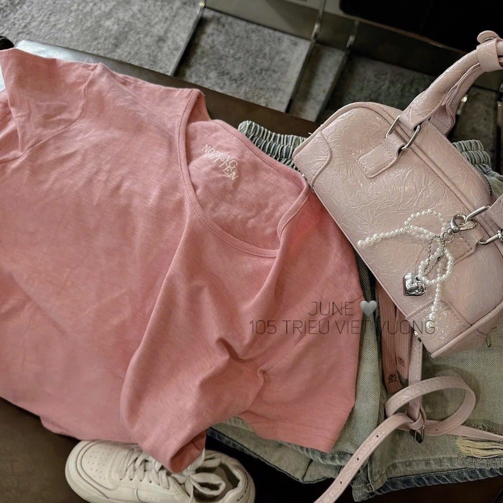 ÁO PHÔNG HỒNG+ QUẦN NGỐ JEAN ỐNG RỘNG GÂU CẠP CHUN NỮ