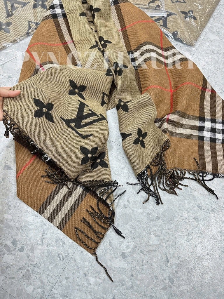 KHĂN MŨ - KHĂN CHOÀNG DẠ HOẠ TIẾT BBR-LV-CN 2 MẶT THU ĐÔNG