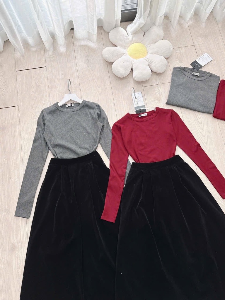 SET BỘ ÁO CV NHUNG XẾP LY NỮ THU ĐÔNG SẴN