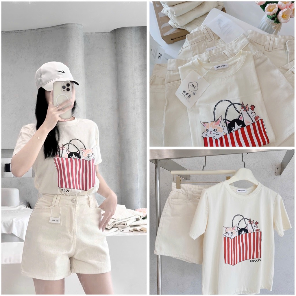 SET MÈO BẮP RANG BƠ MIX SOOC NỮ