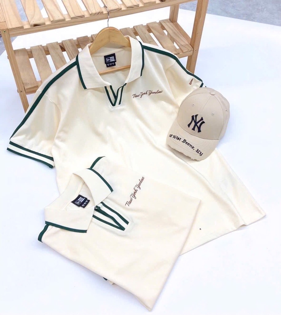 ÁO POLO NEW ERA VIỀN XANH LÁ NỮ