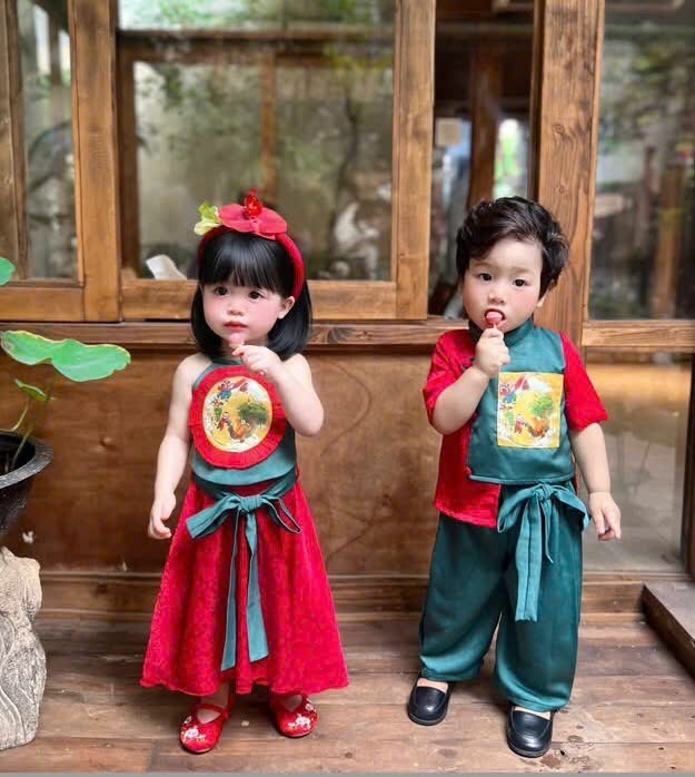 SET TRUNG THU ĐỎ XANH SIÊU YÊU BÉ TRAI BÉ GÁI