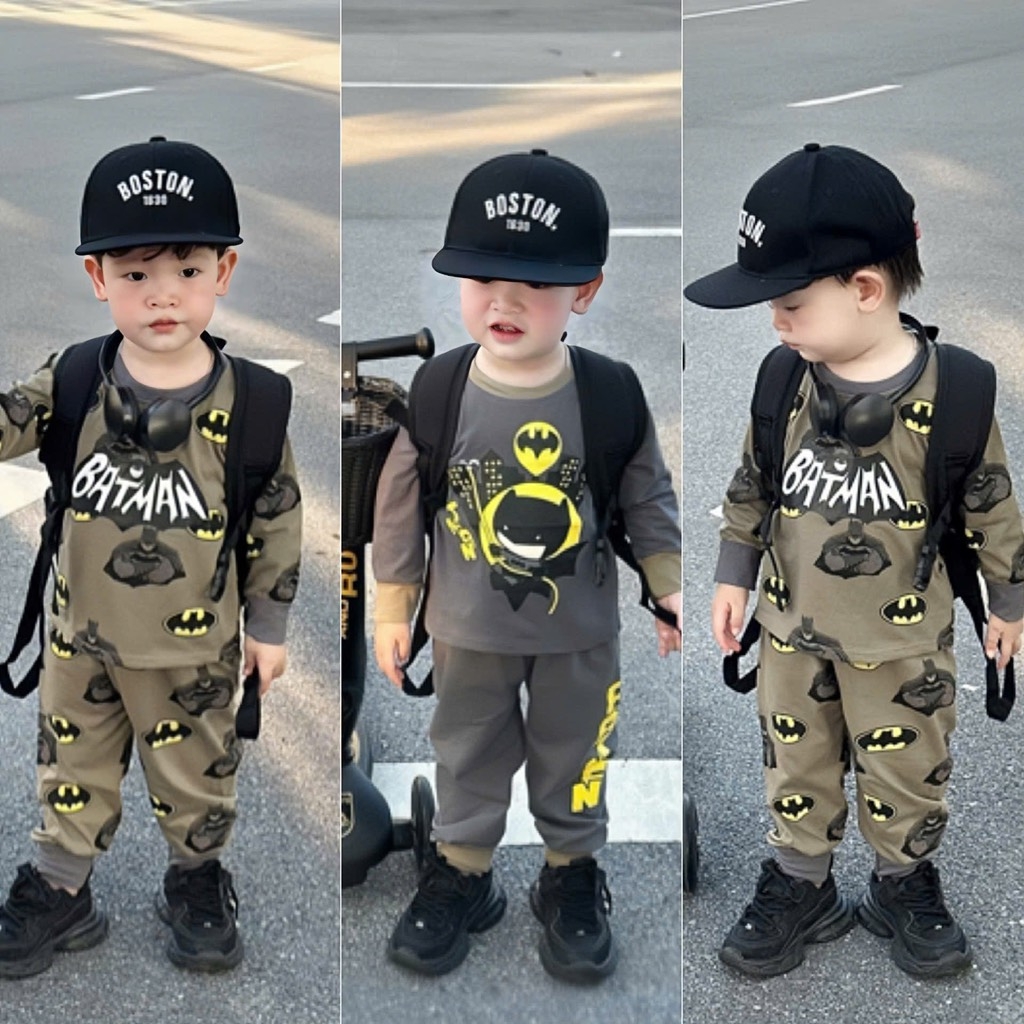 SET 2 BỘ DÀI BATMAN RÊU GHI BÉ TRAI