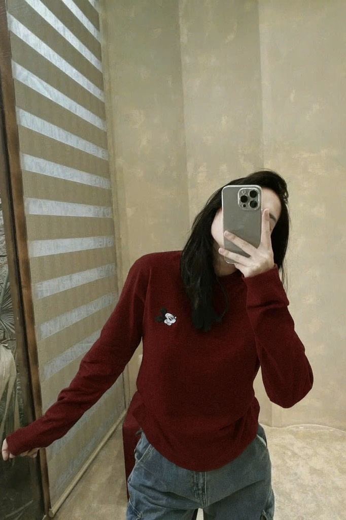SET 3 ÁO ĐỎ VÀNG ĐEN THÊU MICKEY NỮ THU ĐÔNG SẴN