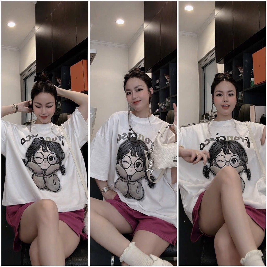 SET BỘ ÁO PHÔNG CÔ GÁI QUẦN ĐÙI HỒNG NỮ