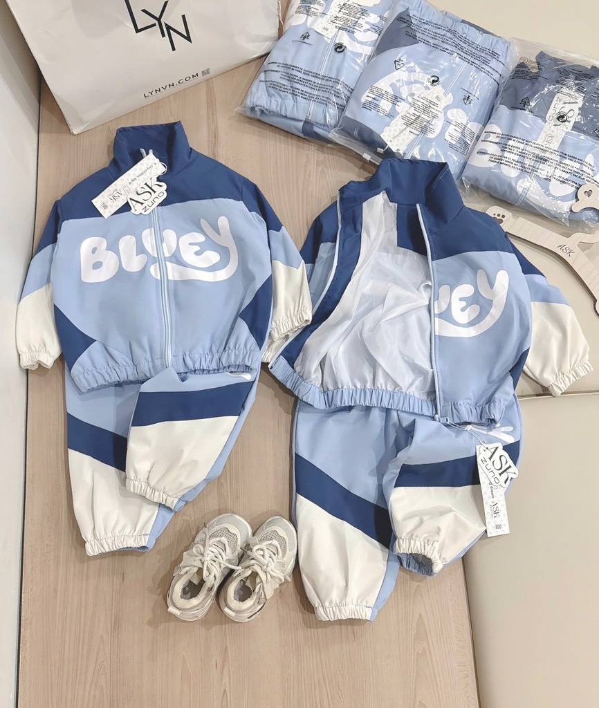 SET BỘ GIÓ DÀI BLUEY MÀU XANH BÉ TRAI