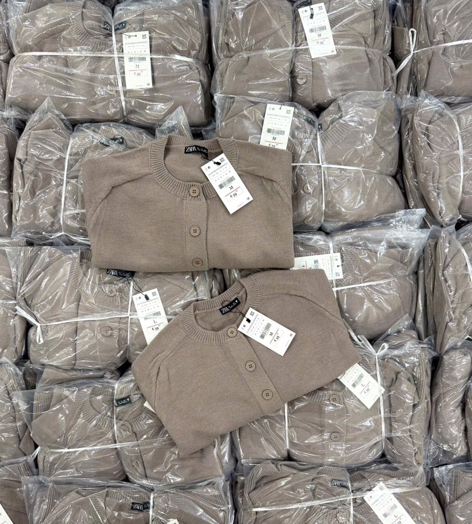 ÁO LEN CARDIGAN Z.ARA CÚC TO MÀU NÂU BE NỮ THU ĐÔNG SẴN