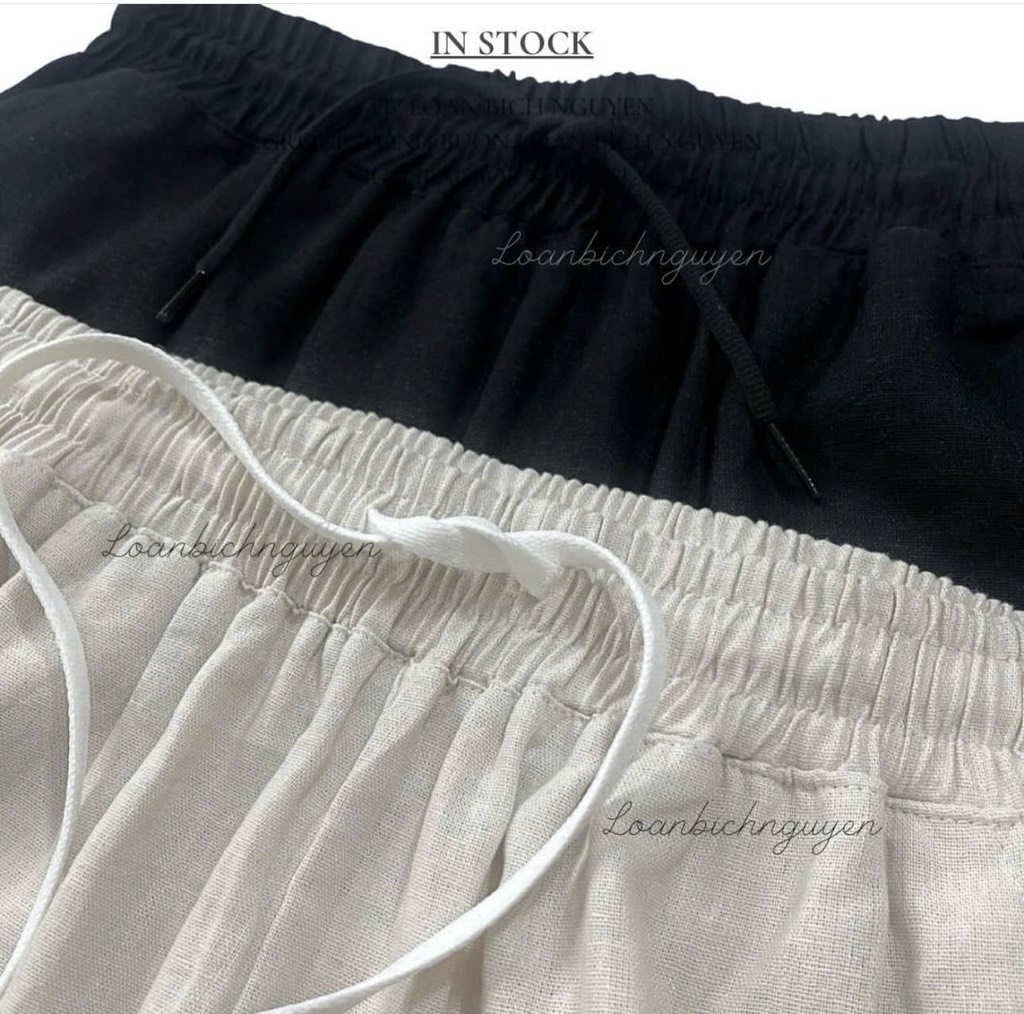 SET 2 QUẦN SUÔNG ĐEN BE CHUN DÂY NỮ