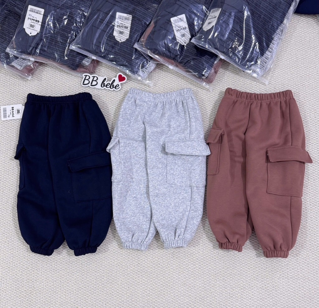 SET 3 QUẦN NỈ DÀI TÚI HỘP TONE NÂU BÉ TRAI SẴN(XẢ 79k)