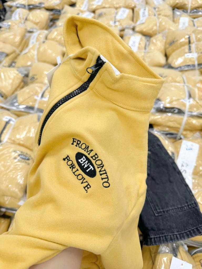 SET BỘ DÀI ÁO NỈ VÀNG QUẦN BÒ BÉ TRAI