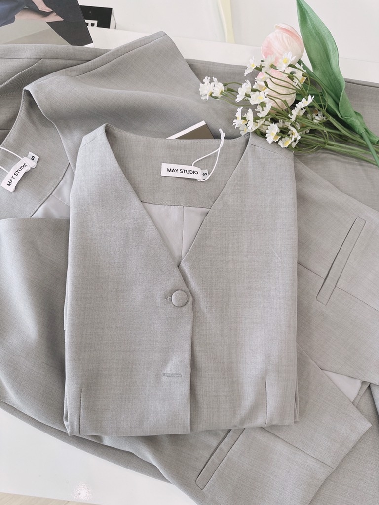 SET GHI 2 LỚP TAY LIỀN CÚC BỌC NỮ