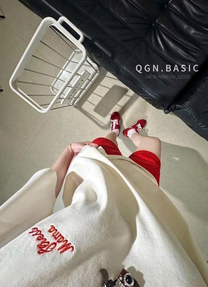 SET BỘ ÁO TRẮNG QUẦN ĐỎ NỮ