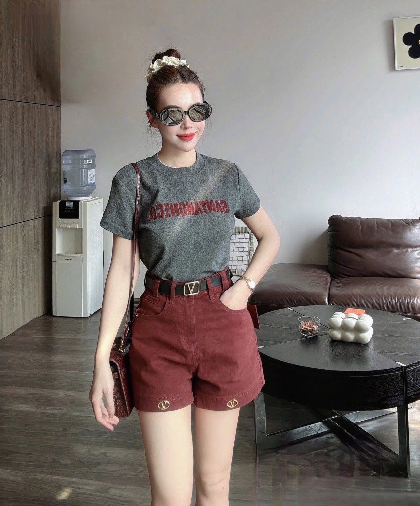 SET ÁO THÊU MIX JEAN ĐỎ KÈM TAG SẴN