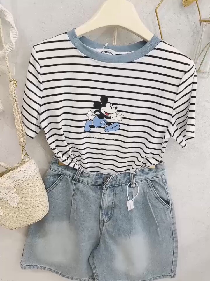 SET BÒ ÁO DÍP TĂM KẺ PHỐI MIX QUẦN LI BẠC NỮ