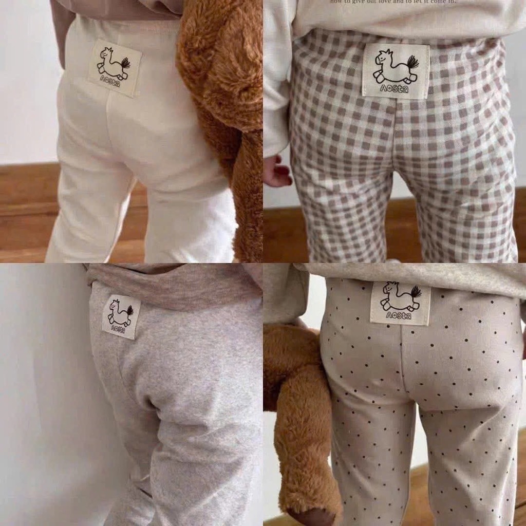 SET 4 QUẦN ZIP DÀI CO GIÃN TONE HÀN BÉ TRAI BÉ GÁI (SALE 111k)