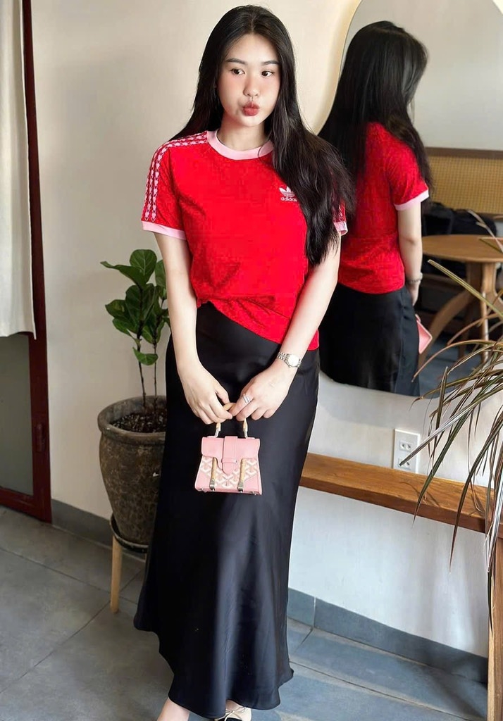 PHÔNG VALENTINE ADIDAS TIM PHỐI CỔ CỘC TAY NỮ SẴN