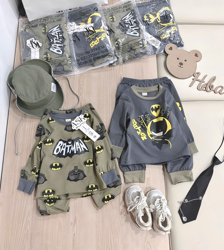 SET 2 BỘ DÀI BATMAN RÊU GHI BÉ TRAI