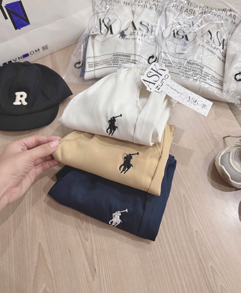 SET 3 QUẦN DÀI KAKI THÊU NGỰA BÉ TRAI