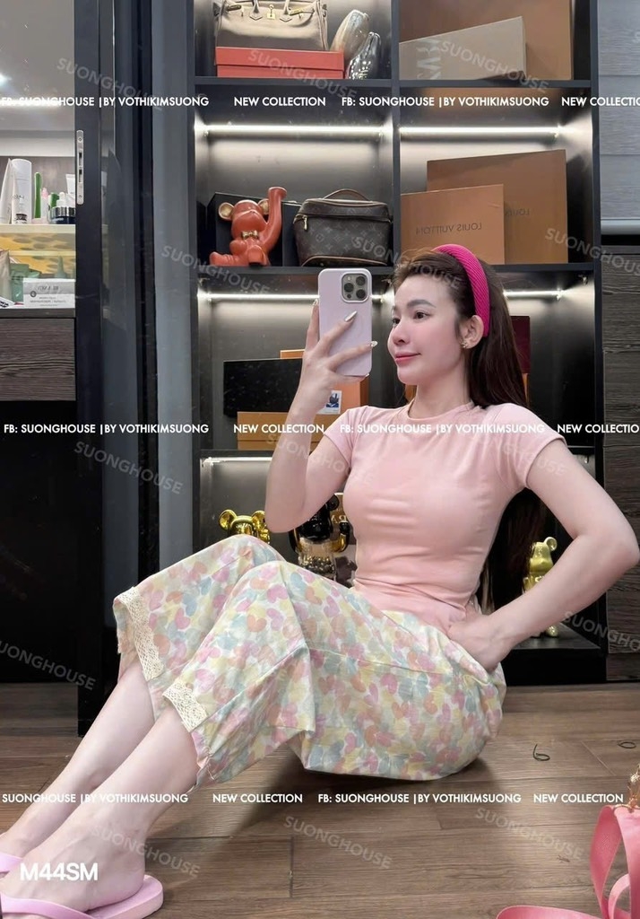 BỘ QUẦN PHỐI REN MIX ÁO DÍP NỮ