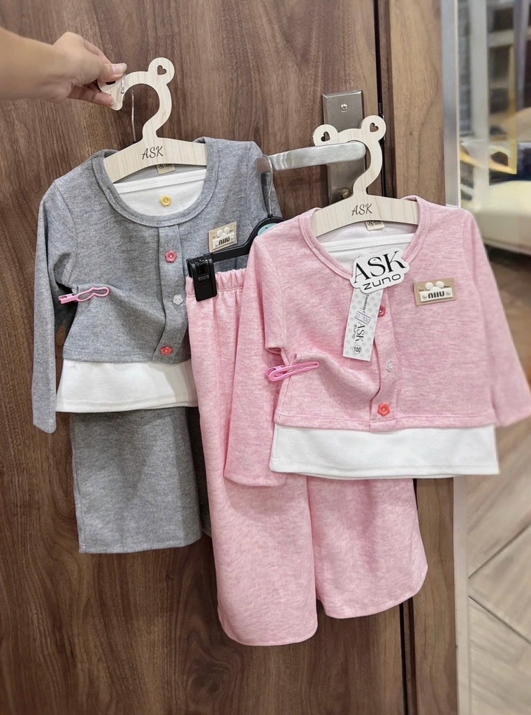 SET BỘ DÀI LÔNG THỎ HỒNG XÁM BÉ GÁI (SALE 63K)