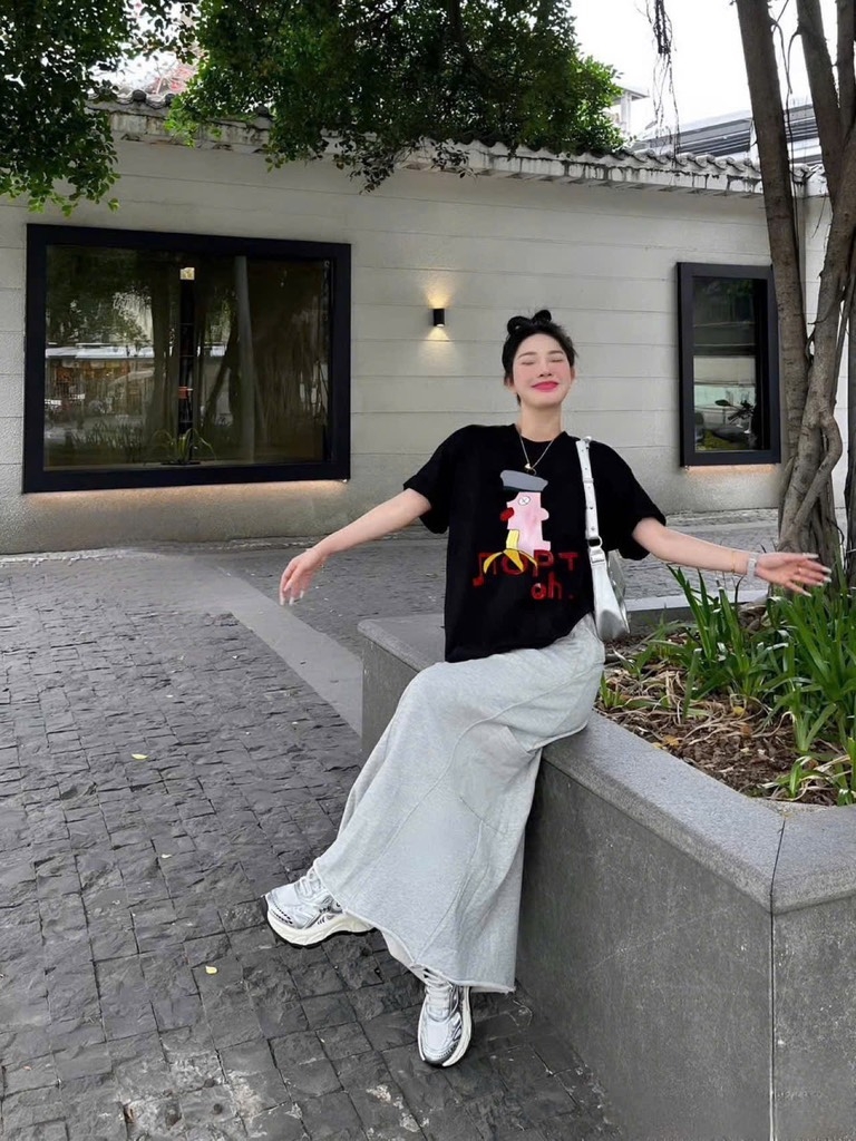 ÁO COTTON MÈO ĐI HIA CỘC TAY NỮ SẴN