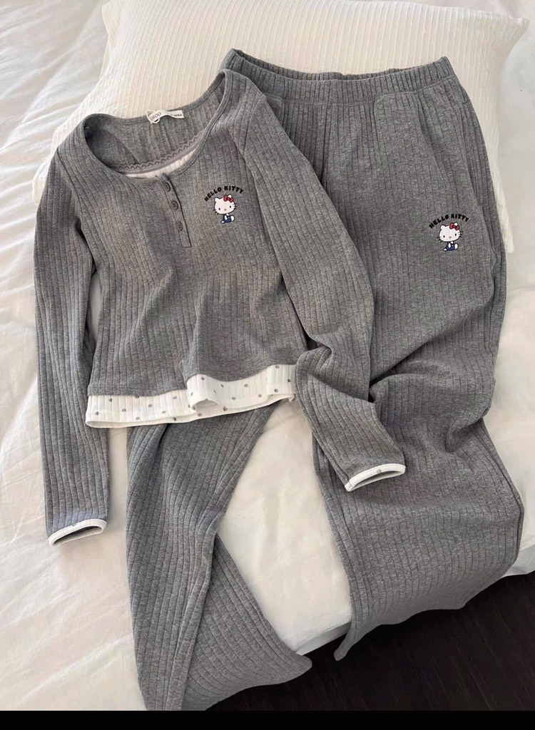 SET BỘ TĂM XÁM MICKY DÀI TAY NỮ THU ĐÔNG