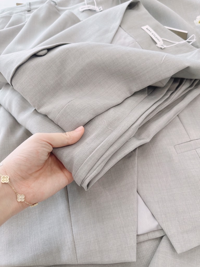 SET GHI 2 LỚP TAY LIỀN CÚC BỌC NỮ