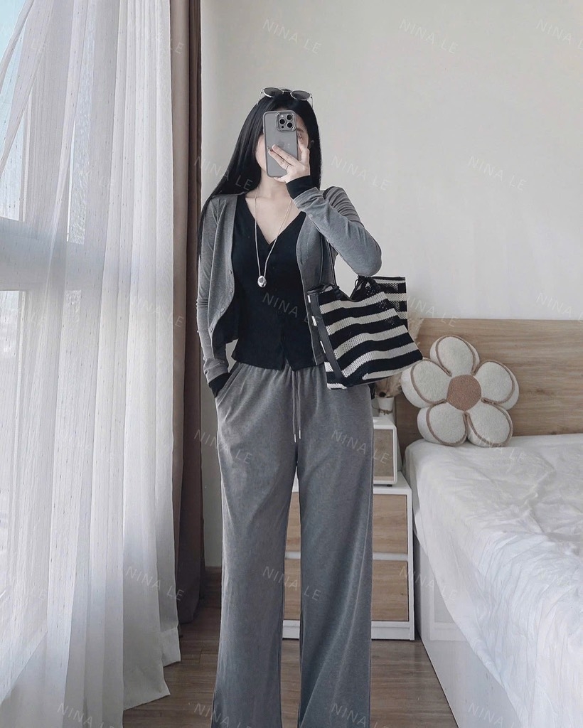 BỘ DÀI XÁM TĂM LÔNG NỮ THU ĐÔNG