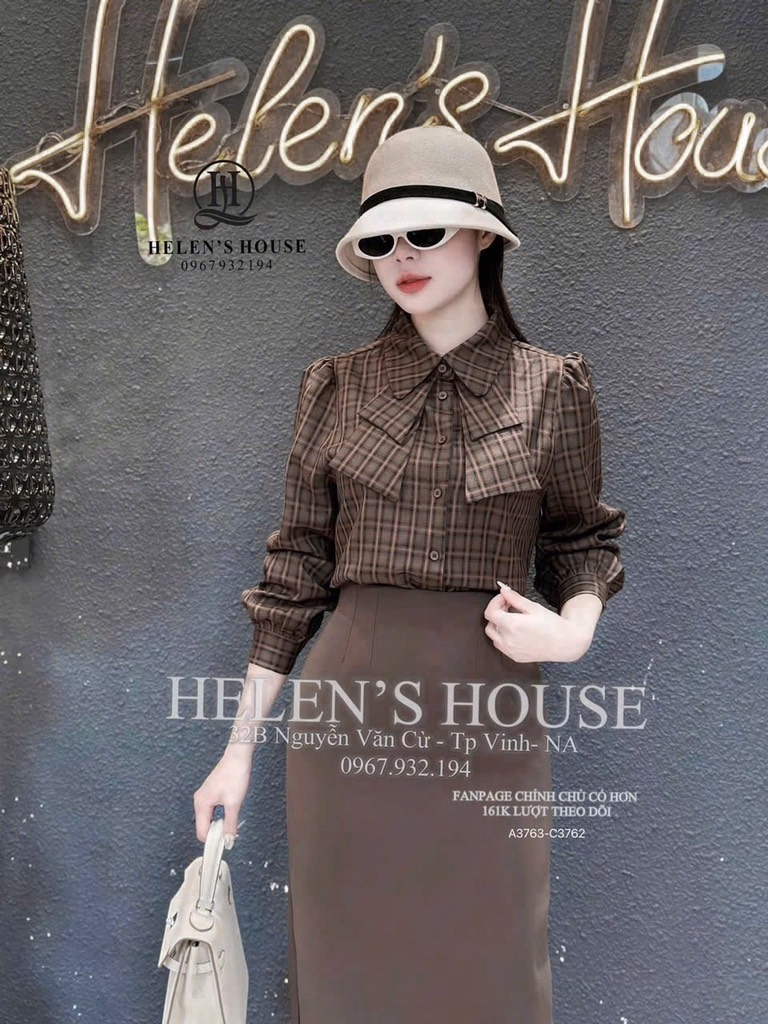 ÁO SƠ MI GU KẺ NƠ 2 LỚP DÀI TAY NỮ SẴN (XẢ 79k)