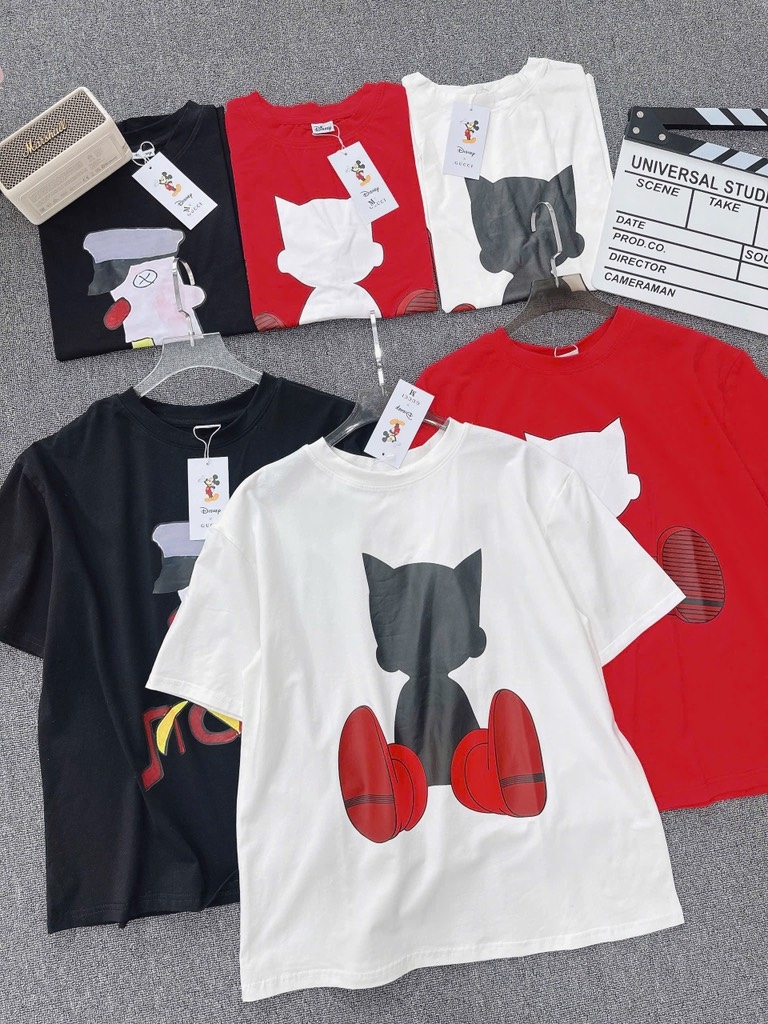 ÁO COTTON MÈO ĐI HIA CỘC TAY NỮ SẴN