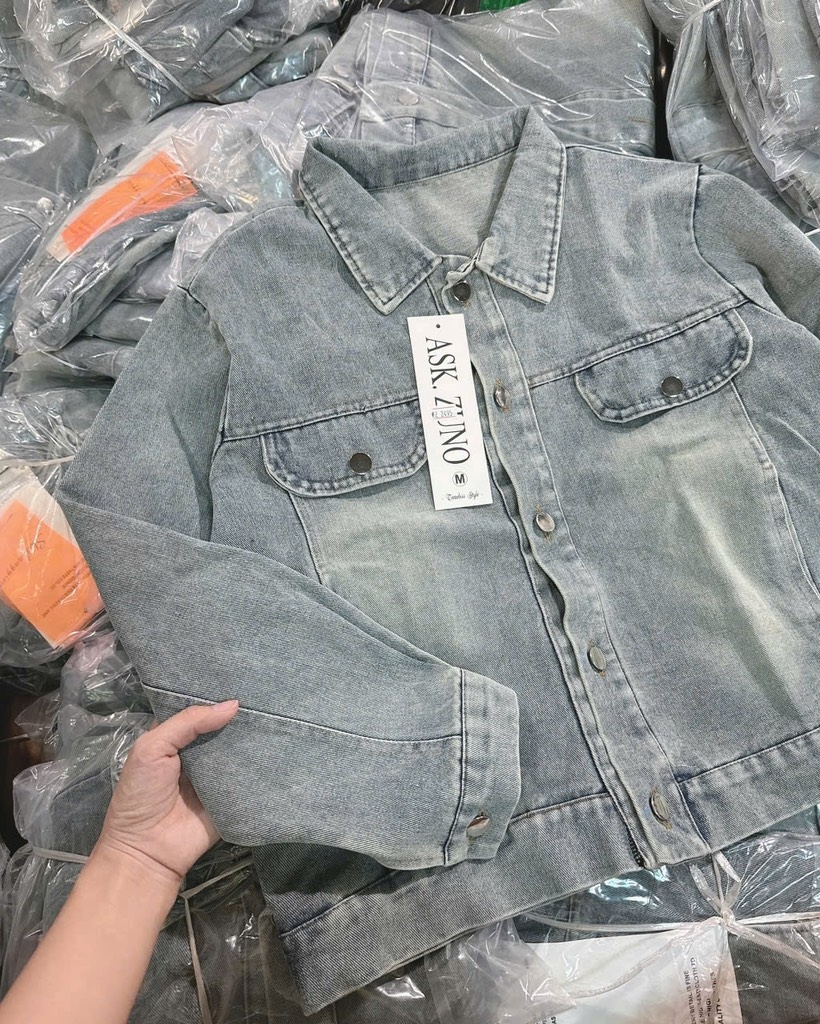 ÁO KHOÁC BÒ NỮ XANH BẠC