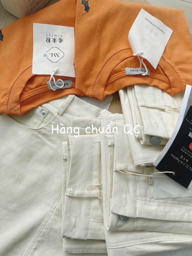 SET CV KAKI JEANS MIXX ÁO CT CAM NỮ SẴN( Xả 99k)