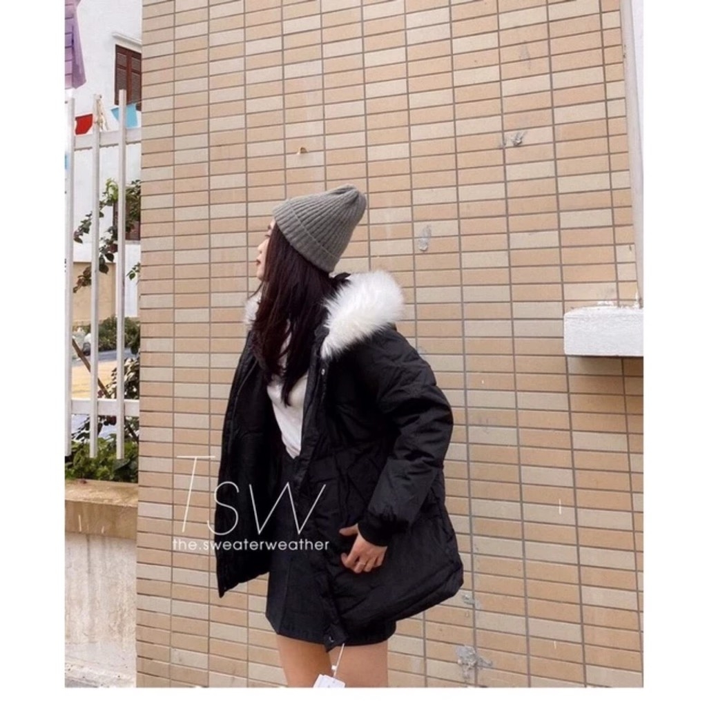 ÁO PHAO BÉO MŨ LÔNG 2 MÀU NỮ( XẢ 179k)