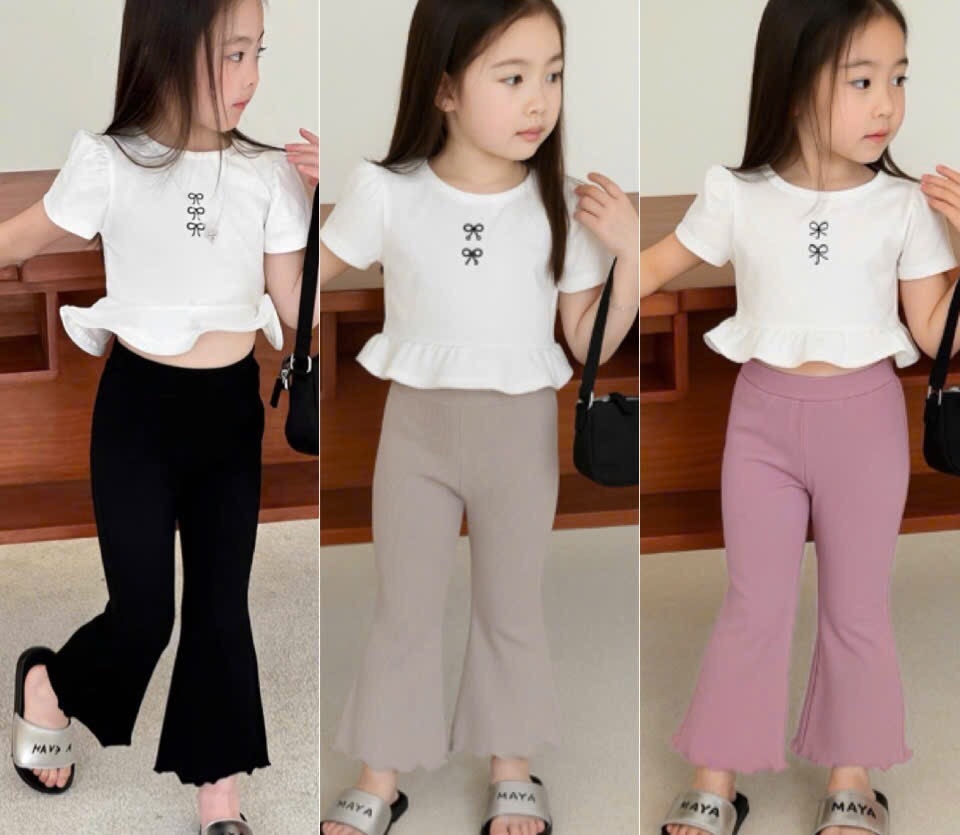 SET 3 QUẦN TĂM LOE DÀI TONE BE HỒNG ĐEN BÉ GÁI