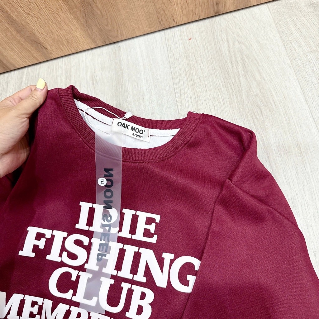 SET ÁO ĐỎ FISHING CLUB PHỐI QUẦN XÁM NỮ THU ĐÔNG