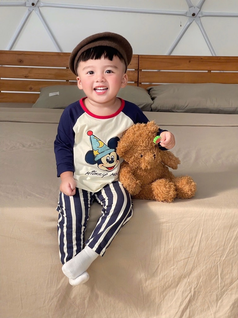 SET 2 BỘ DÀI CHÓ MK QUẦN KẺ SỌC BÉ TRAI