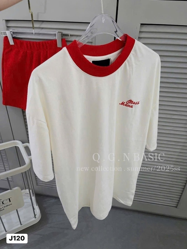 SET BỘ ÁO TRẮNG QUẦN ĐỎ NỮ