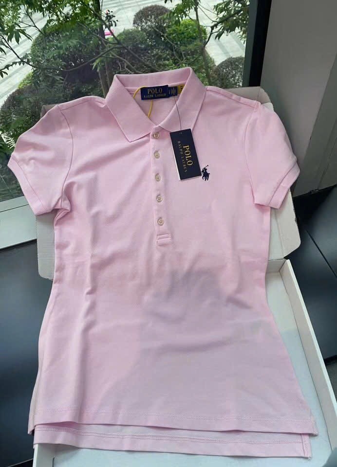 ÁO POLO CỘC THÊU NGỰA MÀU HỒNG NỮ