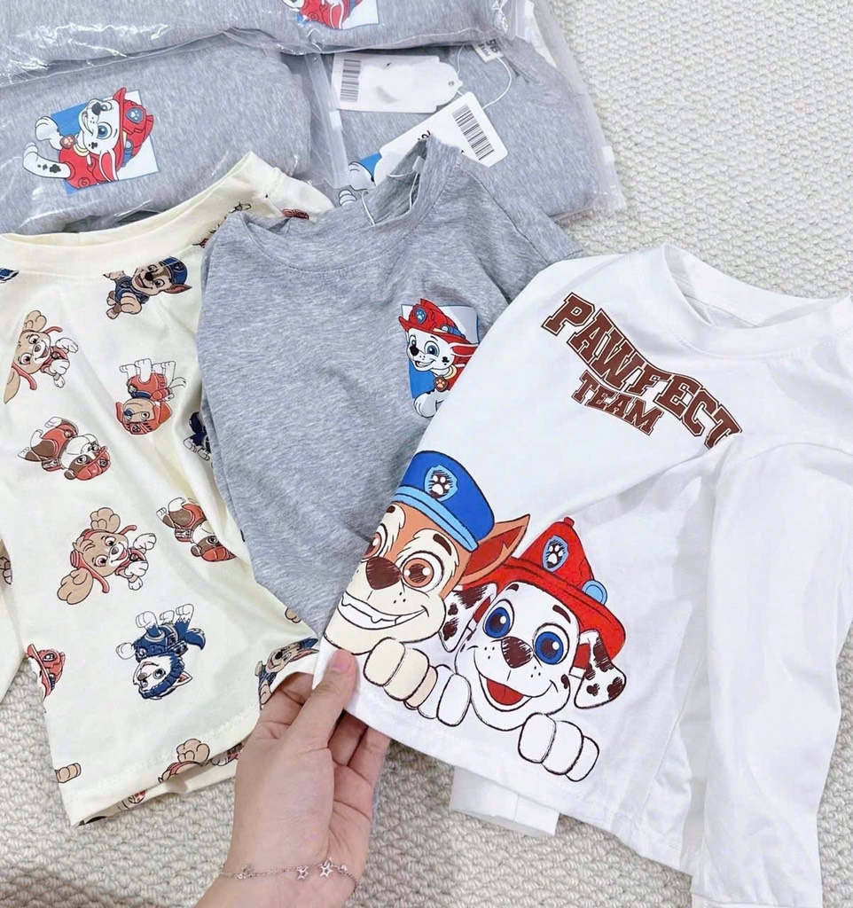 SET 3 BỘ DÀI PAW PATROL TRẮNG GHI BÉ TRAI