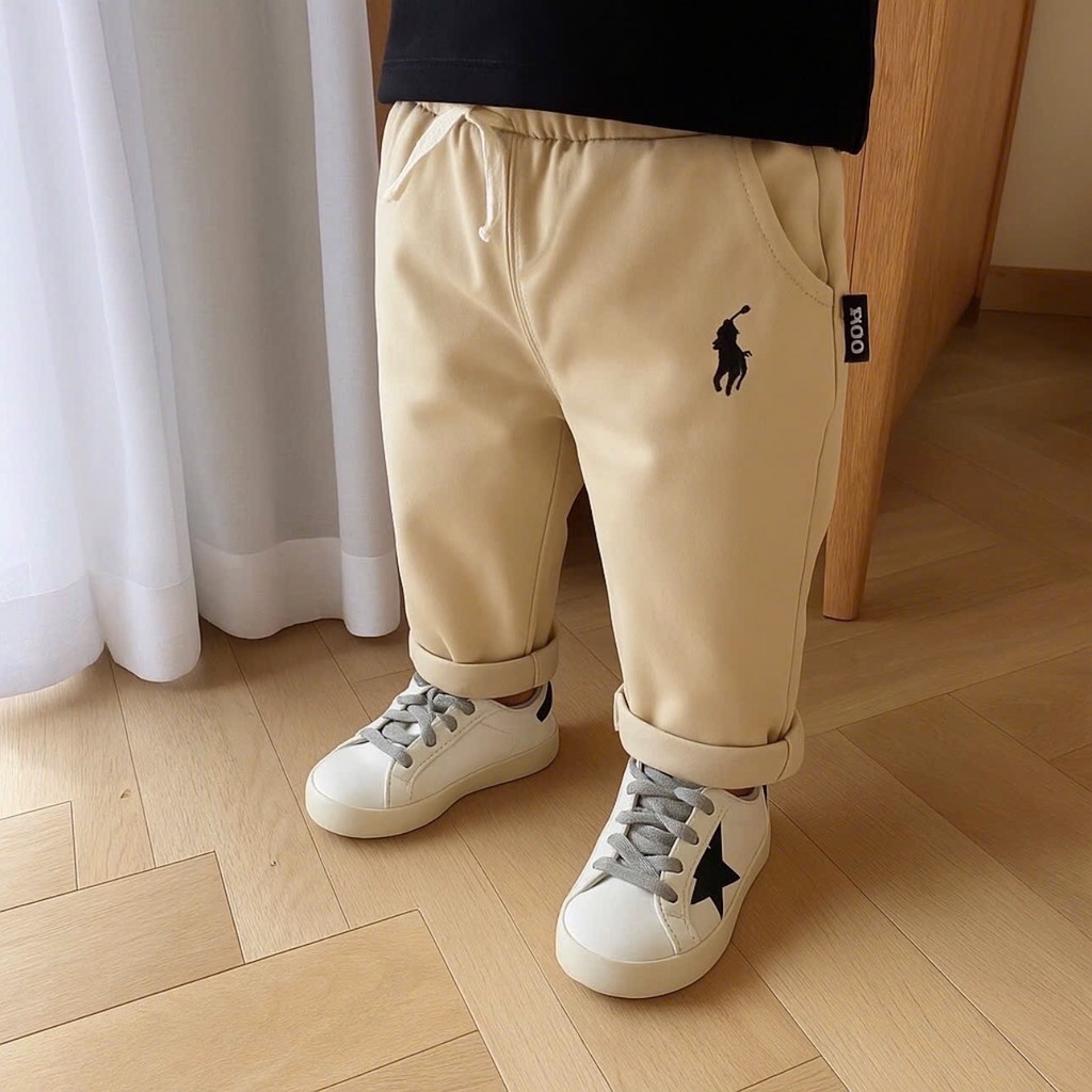 SET 3 QUẦN DÀI KAKI THÊU NGỰA BÉ TRAI