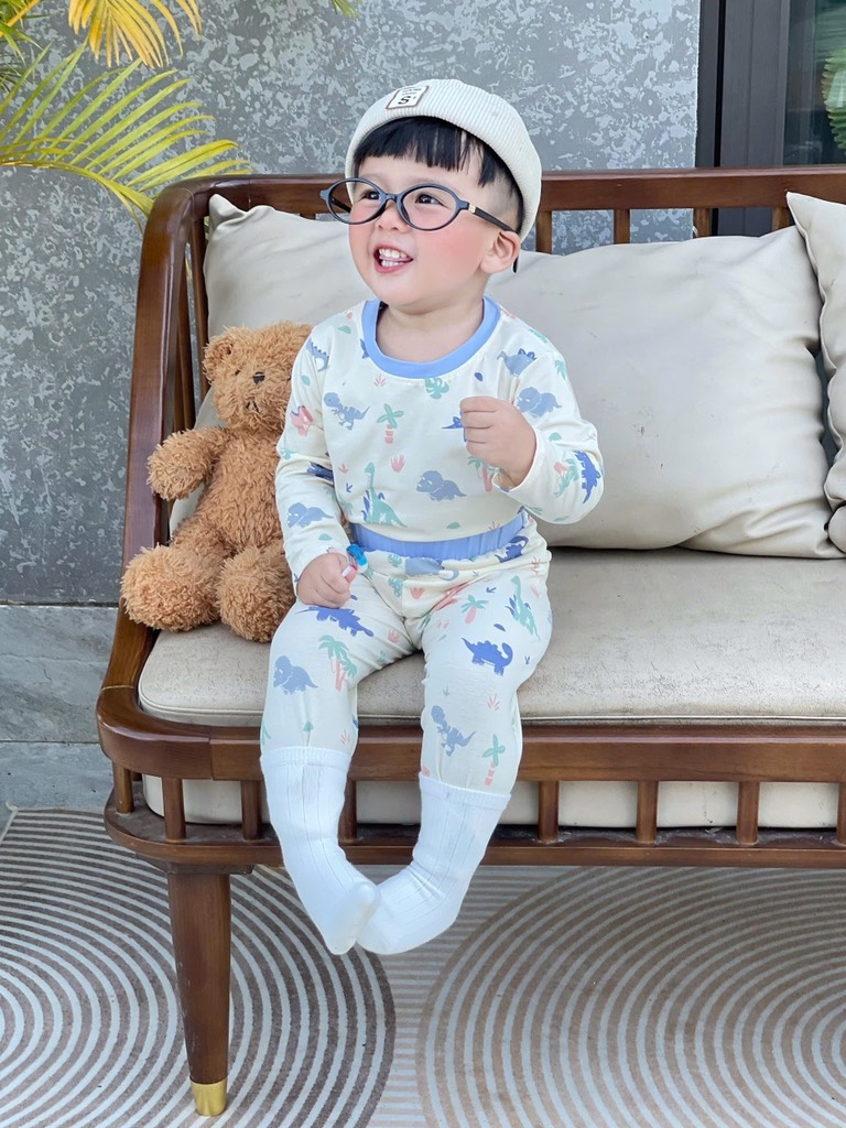 SET 3 BỘ DÀI KHỦNG LONG TONE CAM XANH BE BÉ TRAI SẴN (SALE 150k)