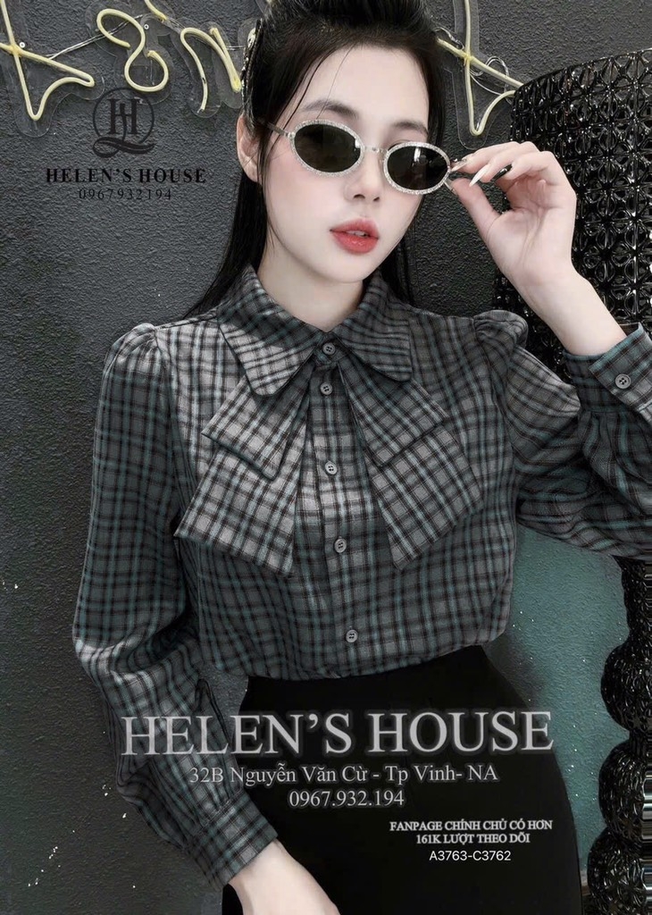 ÁO SƠ MI GU KẺ NƠ 2 LỚP DÀI TAY NỮ SẴN (XẢ 79k)