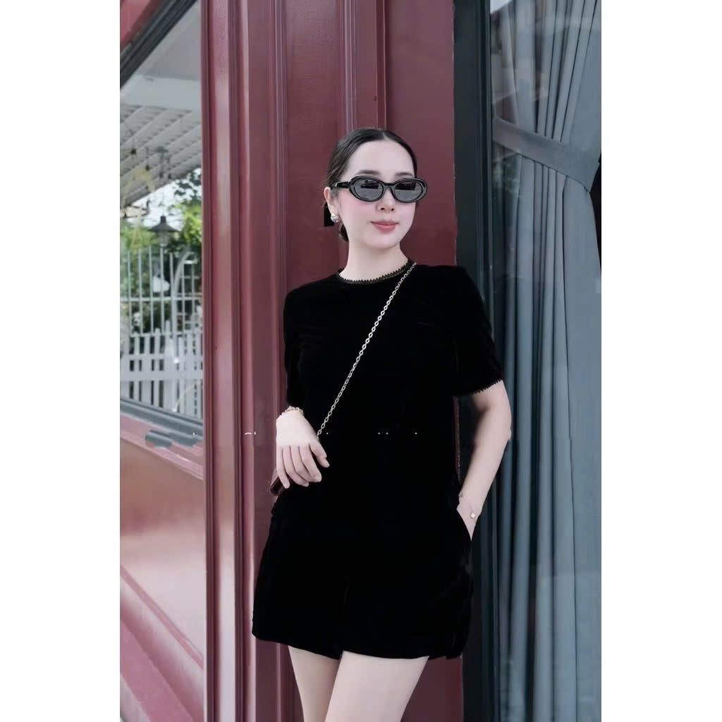 SET NHUNG PHỐI REN NƠ SAU NỮ THU ĐÔNG