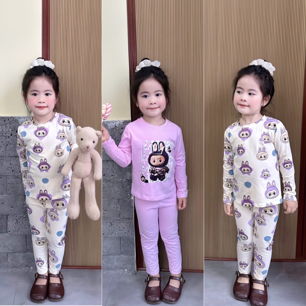 SET 2 BỘ COTTON LABUBUTHU ĐÔNG  BÉ GÁI (sale 79k)