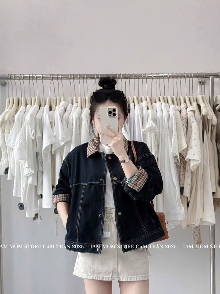 ÁO KHOÁC JEANS NỮ PHỐI CỔ KẺ THU ĐÔNG SẴN