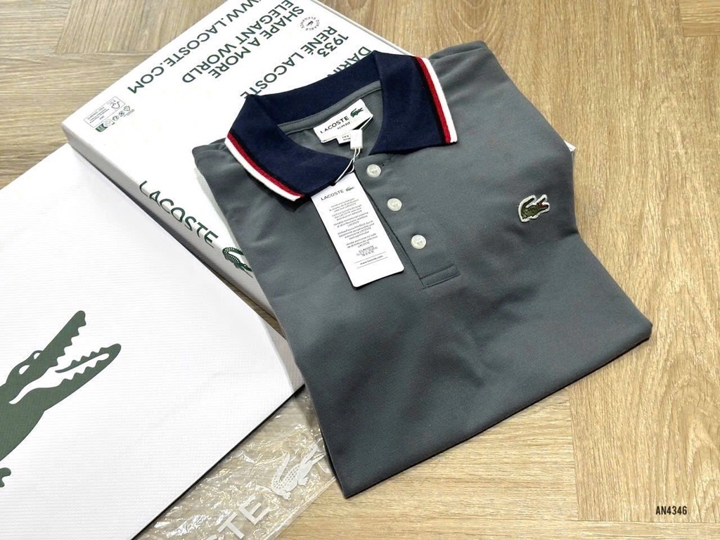 ÁO POLO THÊU CÁ SẤU CỔ VIỀN TRẮNG NAM