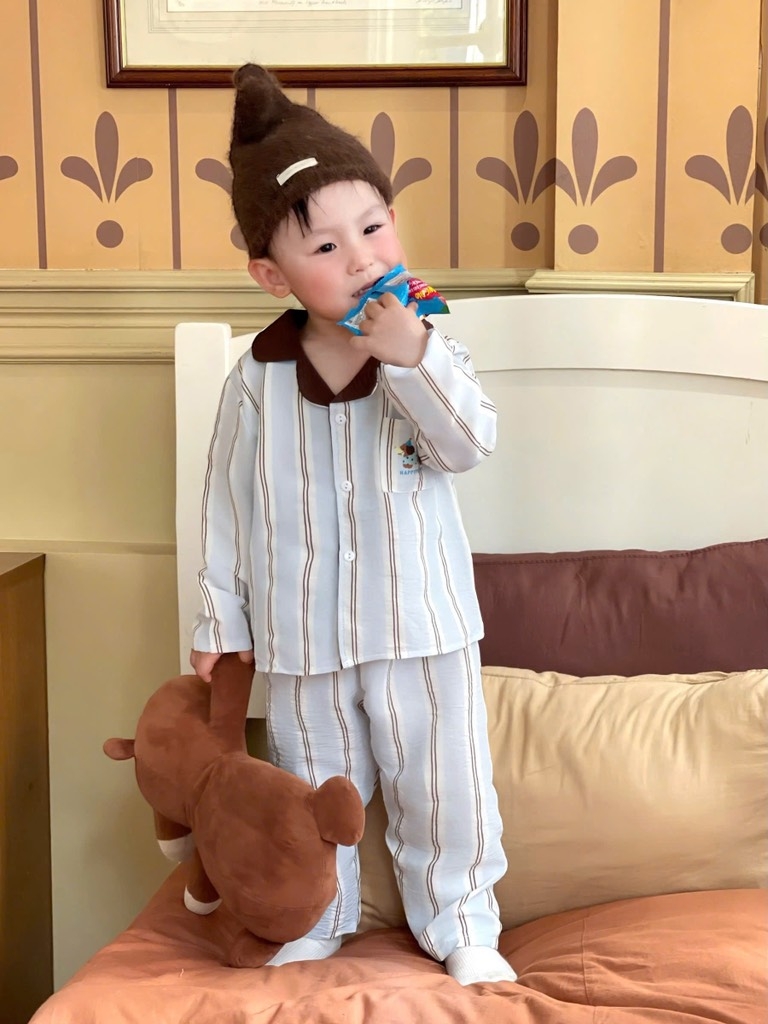 SET 2 BỘ DÀI PIZAMA TONE XANH CÚN KẺ BÉ TRAI